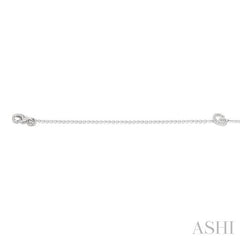 1/20 Ctw Initial 'G' Round Cut Diamond Bracelet in 10K White Gold