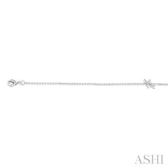 1/20 Ctw Initial 'K' Round Cut Diamond Bracelet in 10K White Gold