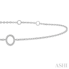 1/20 Ctw Initial 'O' Round Cut Diamond Bracelet in 10K White Gold