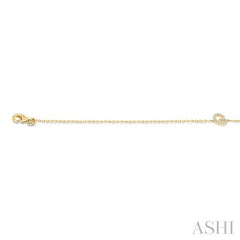 1/20 Ctw Initial 'G' Round Cut Diamond Bracelet in 10K Yellow Gold