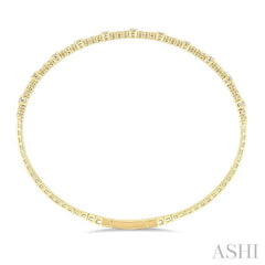 1 Ctw Halfway Prong Set Round Cut Diamond Flex Bangle in 14K Yellow Gold