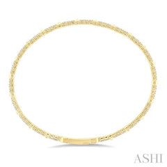 5/8 Ctw Full-Way Square & Pyramid Motif Round Cut Diamond Flex Bangle in 14K Yellow Gold