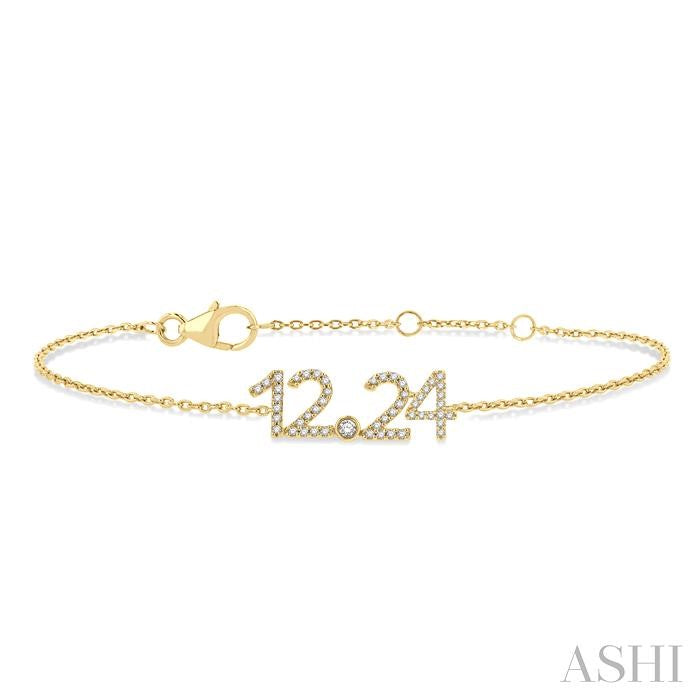 1/6 Ctw '12.24' Date Diamond Bracelet in 10K Yellow Gold