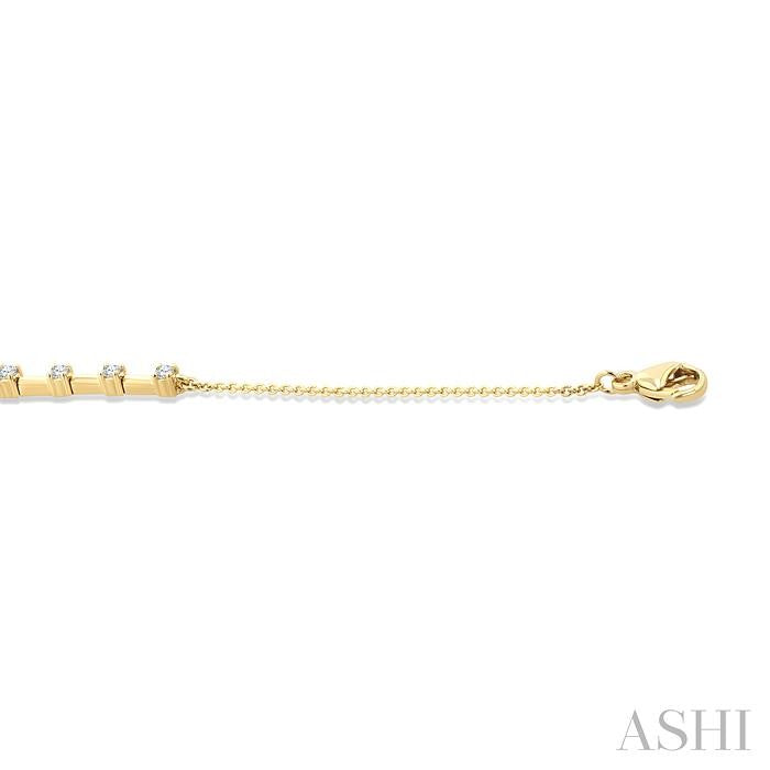 1/4 Ctw Round Cut Diamond Floating Fashion Chain Bracelet in 10K Yellow Gold