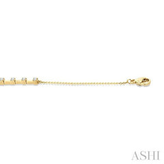 1/4 Ctw Round Cut Diamond Floating Fashion Chain Bracelet in 10K Yellow Gold