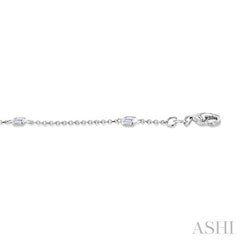 1/2 Ctw Emerald Cut Diamond Station Bracelet in 14K White Gold