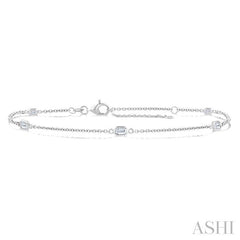 1/2 Ctw Emerald Cut Diamond Station Bracelet in 14K White Gold