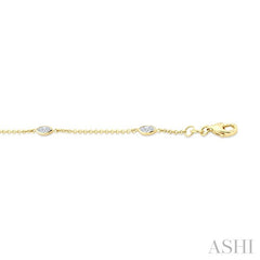 1/2 Ctw Marquise Cut Diamond Station Bracelet in 14K Yellow Gold