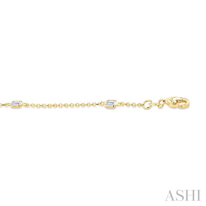 1/2 Ctw Emerald Cut Diamond Station Bracelet in 14K Yellow Gold