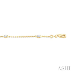 1/2 Ctw Emerald Cut Diamond Station Bracelet in 14K Yellow Gold