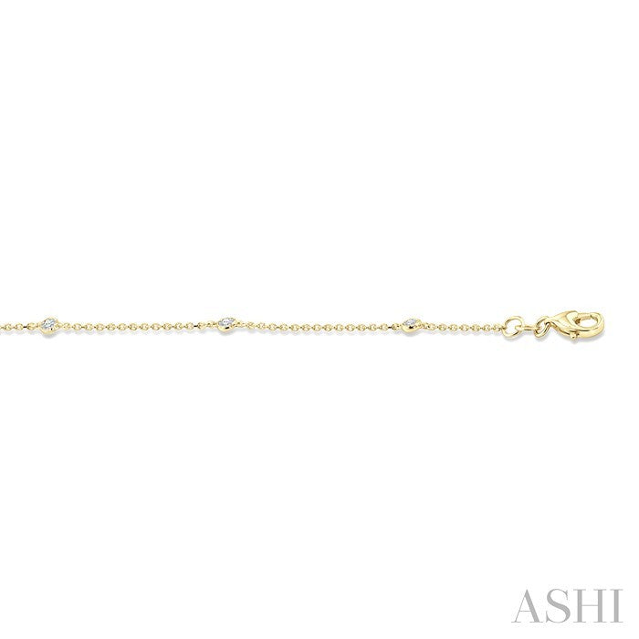 1/4 Ctw Round Cut Diamond Station Bracelet in 14K Yellow Gold