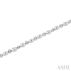 1 Ctw Bezel Set Round Cut Diamond Station Brecelet in 14K White Gold