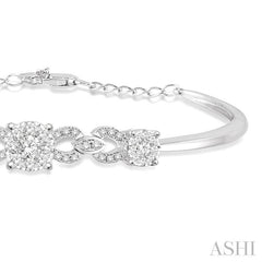 3/4 Ctw Round Cut Diamond Lovebright Bracelet in 14K White Gold