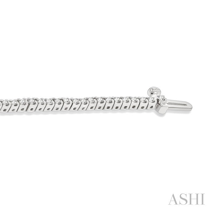 1 Ctw Round Cut Diamond Tennis Bracelet in 14K White Gold