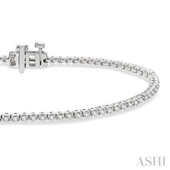 1 Ctw Round Cut Diamond Tennis Bracelet in 14K White Gold