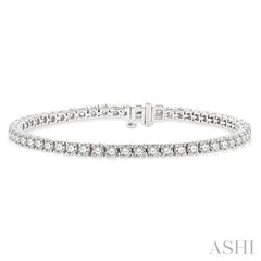 5 Ctw Round Cut Diamond Tennis Bracelet in 14K White Gold