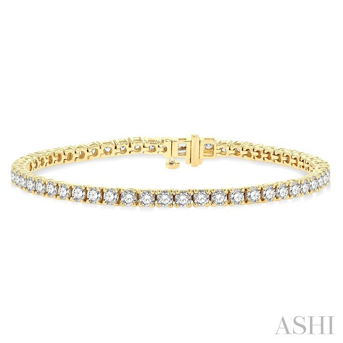 5 Ctw Round Cut Diamond Tennis Bracelet in 14K Yellow Gold