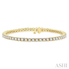 5 Ctw Round Cut Diamond Tennis Bracelet in 14K Yellow Gold