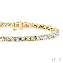 5 Ctw Round Cut Diamond Tennis Bracelet in 14K Yellow Gold