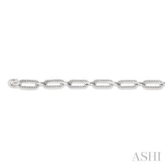 1 Ctw Round Cut Diamond Paperclip Bracelet in 14K White Gold