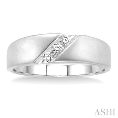 1/8 Ctw Round Cut Diamond Men's Band in 14K White Gold