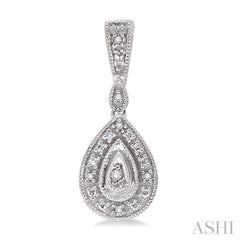 1/20 Ctw Pear Shape Round Cut Diamond Earrings in Sterling Silver