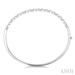 1 Ctw Marquise and Round Cut Diamond Fashion Bangle in 14K White Gold