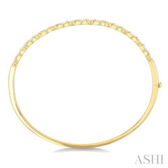 1 Ctw Marquise and Round Cut Diamond Fashion Bangle in 14K Yellow Gold
