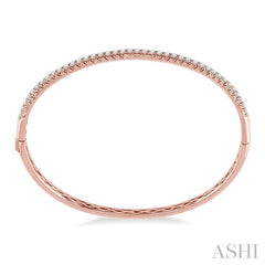 1 Ctw Round Cut Diamond Bangle in 14K Rose Gold