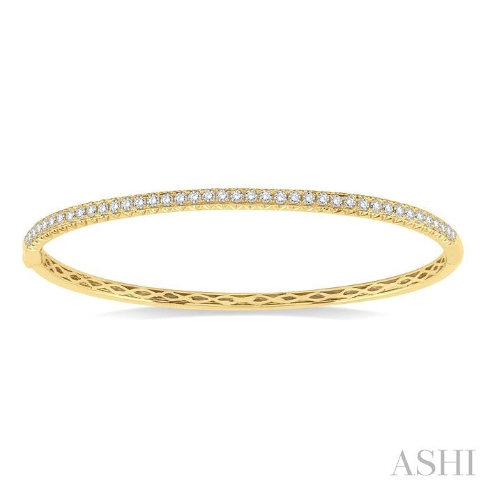 1 Ctw Round Cut Diamond Bangle in 14K Yellow Gold