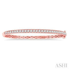 2 Ctw Round Cut Diamond Bangle in 14K Rose Gold