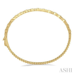 1/2 Ctw Round & Heart Shape Mount Stackable Diamond Bangle in 14K Yellow Gold