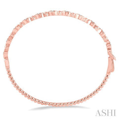 1/4 Ctw Marquise Link Round Cut Stackable Diamond Bangle in 14K Rose Gold