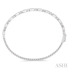 1/2 Ctw Box Link Round Cut Stackable Diamond Bangle in 14K White Gold
