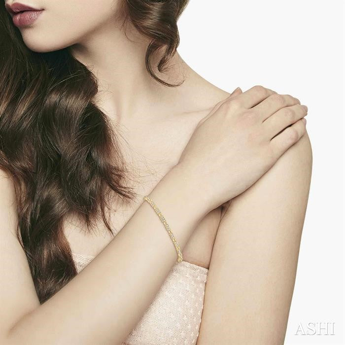 1/2 Ctw Box Link Round Cut Stackable Diamond Bangle in 14K Yellow Gold