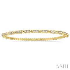 1/2 Ctw Box Link Round Cut Stackable Diamond Bangle in 14K Yellow Gold
