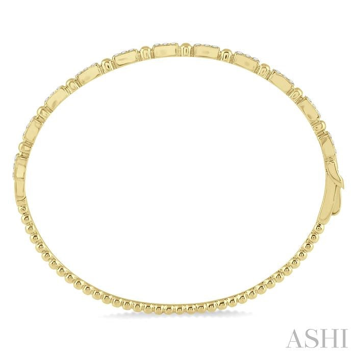 1/2 Ctw Box Link Round Cut Stackable Diamond Bangle in 14K Yellow Gold