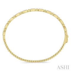 1/2 Ctw Box Link Round Cut Stackable Diamond Bangle in 14K Yellow Gold