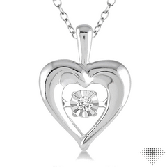 1/20 Ctw Diamond Emotion Pendant in Sterling Silver with Chain
