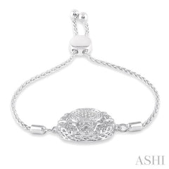 1/20 Ctw Circular Lattice Round Cut Diamond Lariat Bracelet in Sterling Silver