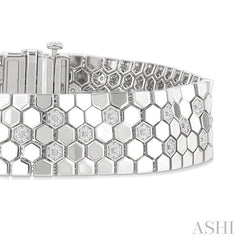 1/4 Ctw Round Cut Diamond Hexagon Fashion Bracelet in Sterling Silver