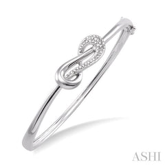 1/20 Ctw Round Cut Diamond Bangle in Sterling Silver