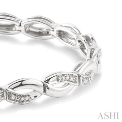 1/6 Ctw 'FIG 8' Shape Round Cut Diamond Bracelet in Sterling Silver