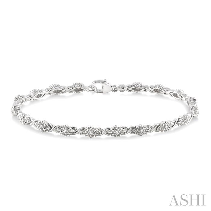 1/6 Ctw Round Cut Diamond Bracelet in Sterling Silver