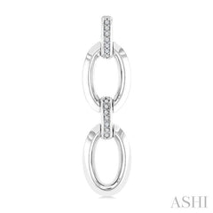 1/10 Ctw Oval Shape D-Link Round Cut Diamond Fashion Earring in Sterling Silver