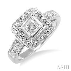 1/20 Ctw Round Cut Diamond Ring in Sterling Silver