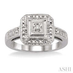 1/20 Ctw Round Cut Diamond Ring in Sterling Silver
