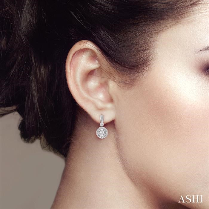 1/20 Ctw Round Cut Diamond Earrings in Sterling Silver