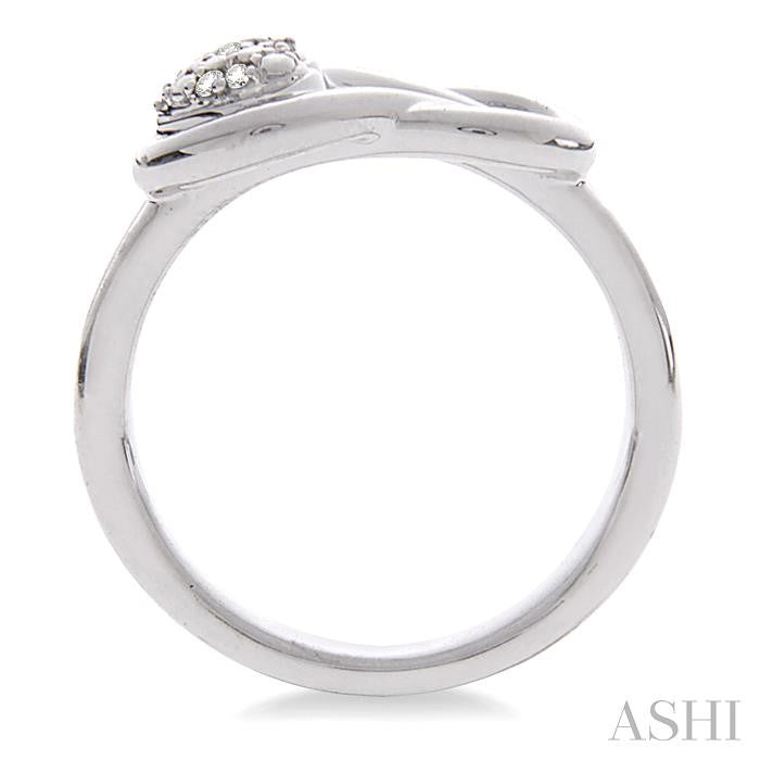 1/50 Ctw Heart Shape Round Cut Diamond Fashion Ring in Sterling Silver