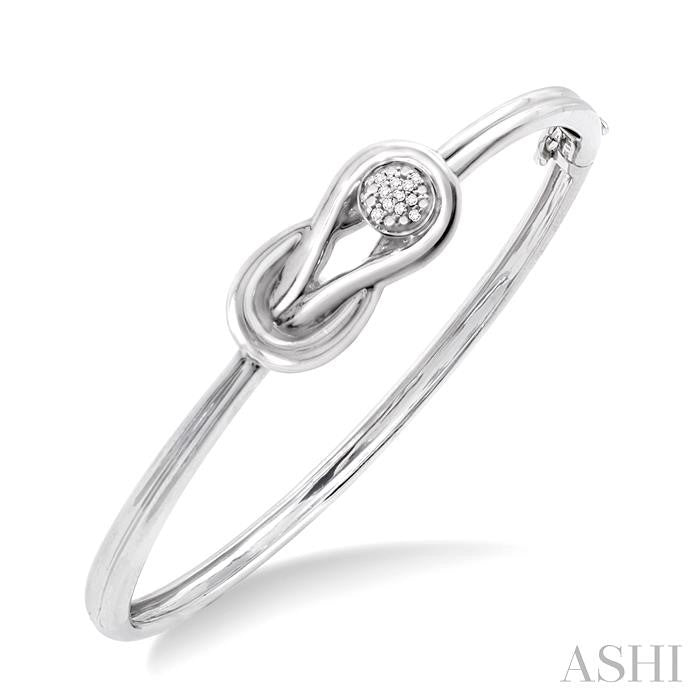 1/20 Ctw Round Cut Diamond Fashion Bangle in Sterling Silver